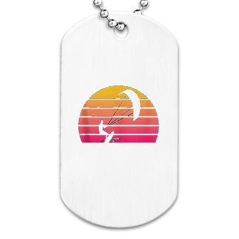 Kiteboard Retro Kiteboarding Gift Sunset Dog Tag | Mazezy