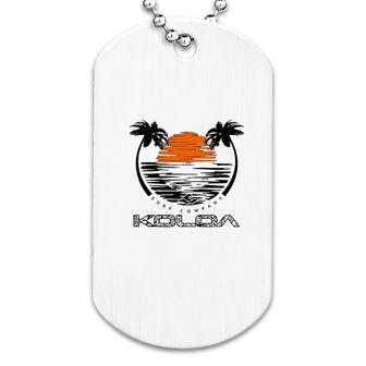Koloa Surf Sunset With Palms Dog Tag | Mazezy