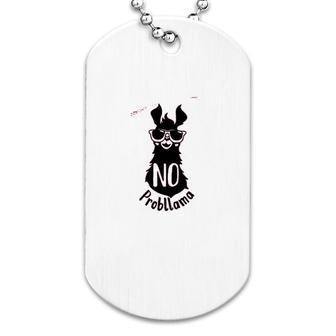 Langwyqu Womens No Probllama Letter Print Loose Round Neck Casual Funny Dog Tag | Mazezy