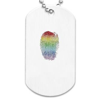 Lgbt Gay Pride Rainbow Thumbprint Dog Tag