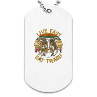 Live Fast Eat Trash Funny Raccoon Dog Tag | Mazezy