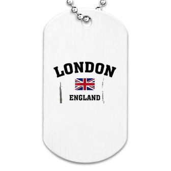 London England With Union Jack Flag Dog Tag | Mazezy