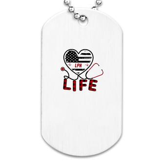 Lpn Us Flag Heart Dog Tag | Mazezy