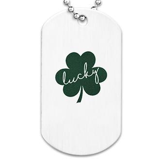 Lucky St Patricks Day Irish Shamrock Dog Tag | Mazezy