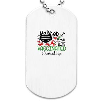 Masked And Vaccinated Clerical Dog Tag | Mazezy