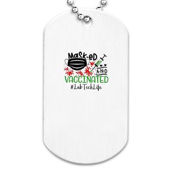 Masked And Vaccinated Lab Tech Dog Tag | Mazezy