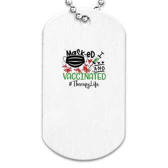 Masked And Vaccinated Therapy Dog Tag | Mazezy