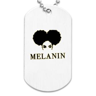 Melanin Graphic Afro Woman Black History Dog Tag | Mazezy