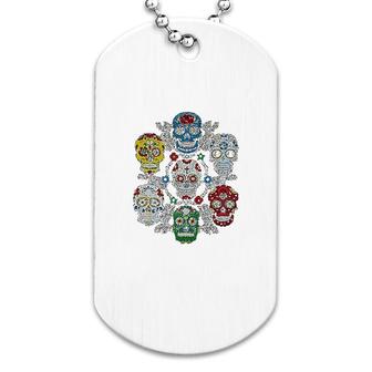 Mexican American Skulls Dog Tag | Mazezy