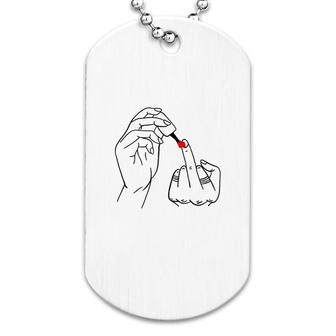 Middle Finger Feminist Gift Dog Tag | Mazezy