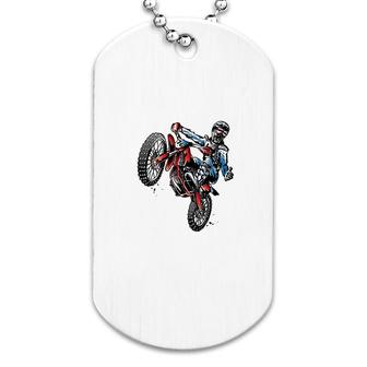 Motocross Dirt Bike Stunt Rider Dog Tag | Mazezy