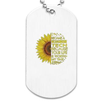 Nuclear Medicine Tech Sunflower Dog Tag | Mazezy