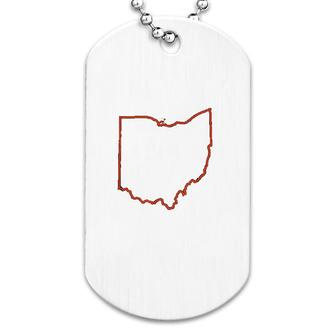 Ohio Red Outline Dog Tag | Mazezy