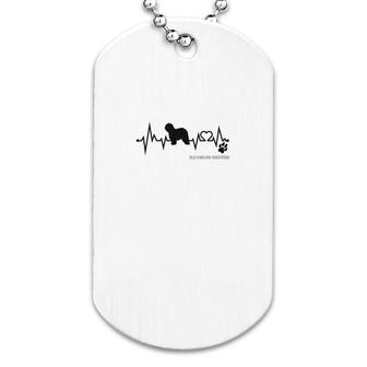 Old English Sheepdogdog Heartbeat Dog Paw Dog Lovers Gift For Dog Moms And Dads Dog Tag - Seseable