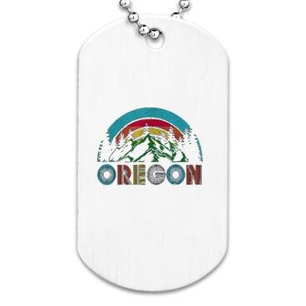 Oregon Mountains Outdoor Camping Hiking Dog Tag | Mazezy