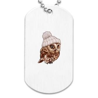 Owl Is Wearing A Super Cute Wool Hat Dog Tag