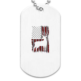 Patriotic American Flag Deer Hunter Gift Dog Tag | Mazezy