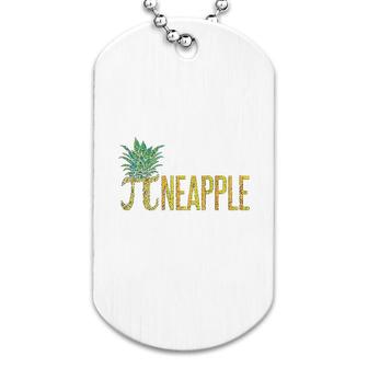 Pi Day Pineapple Funny Math Dog Tag | Mazezy