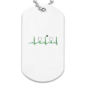 Pickleball Heartbeat Funny Gift Dog Tag | Mazezy