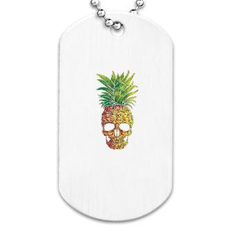 Pineapple Skull Funny Aloha Beaches Hawaiian Hawaii Goth Dog Tag | Mazezy