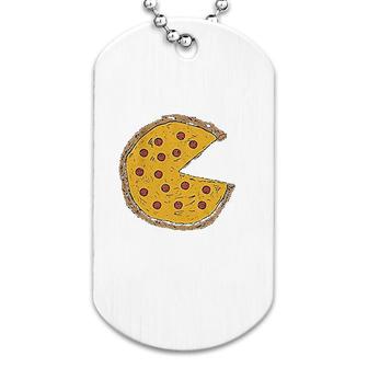 Pizza Pie Slice Smiling Face Dog Tag | Mazezy