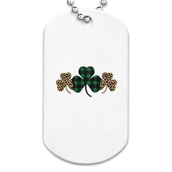 Plaid Leopard Shamrock Irish Raglan Dog Tag | Mazezy