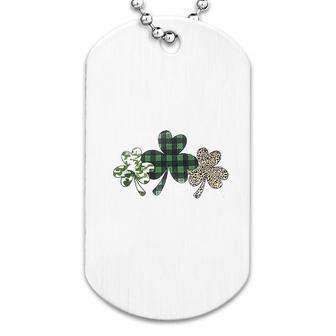 Plaid Leopard Shamrock Raglan Dog Tag | Mazezy