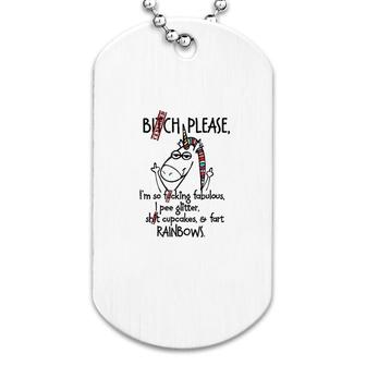 Please Rainbow Funny Unicorn Dog Tag | Mazezy
