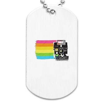 Polaroid Land Camera Color Stripe Dog Tag | Mazezy