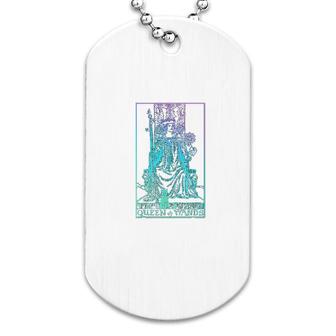 Queen Of Wands Tarot Card Rider Waite Dog Tag | Mazezy