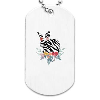 Rabbit And Flower Image Dog Tag | Mazezy