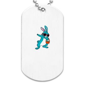 Rabbit Dabbing Easter Bunny Dog Tag | Mazezy