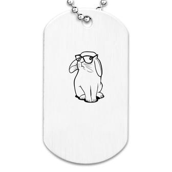 Rabbit Hipster Dog Tag | Mazezy