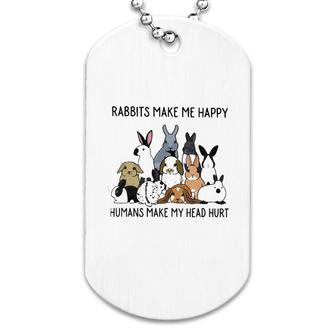 Rabbits Make Me Happy Dog Tag | Mazezy