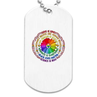 Rainbow Science Lgbt Pride Flower Dog Tag | Mazezy