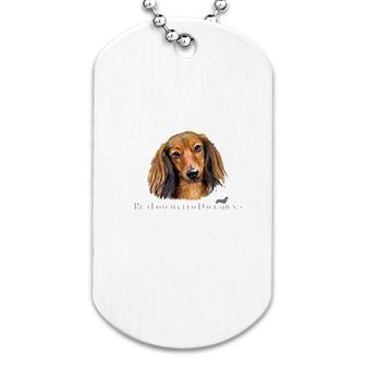 Red Longhaired Dachshund Dog Tag | Mazezy