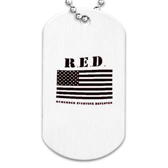 Red Remember Everyone Deployed Flag Dog Tag | Mazezy
