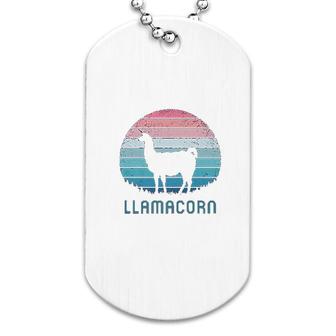 Retro Llamacorn Funny No Prob Llama Dog Tag | Mazezy