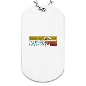 Retro Paragliding Over Mountains Dog Tag | Mazezy