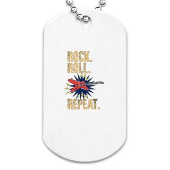 Rock Roll Guitar Repeat Dog Tag | Mazezy
