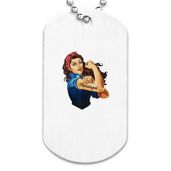 Rosie The Riveter Woman Paralegal Dog Tag | Mazezy