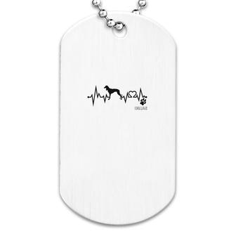 Salukidog Heartbeat Dog Paw Dog Lovers Gift For Dog Moms And Dads Dog Tag - Seseable