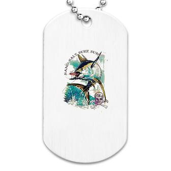 Sand Salt Surf Sun Tuna Dog Tag | Mazezy