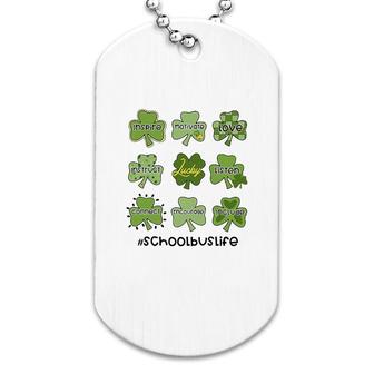 School Bus Lucky Shamrock Patricks Day Dog Tag | Mazezy