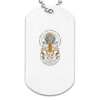 Scorpio Traits Graphic Dog Tag | Mazezy