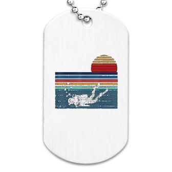 Scuba Diving Retro Sunset Dog Tag | Mazezy