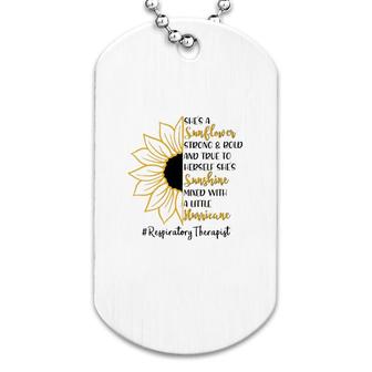 She A Sunflower Respiratory Therapist Dog Tag | Mazezy