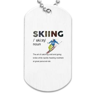Skiing Definition Dog Tag | Mazezy