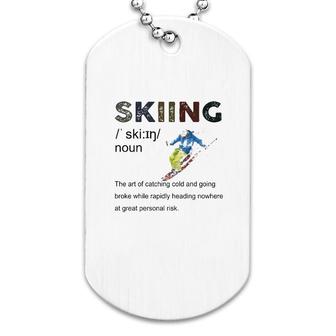 Skiing Noun Definition Dog Tag | Mazezy