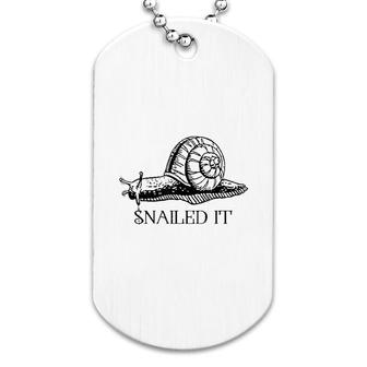 Snailed It Garden Snail Dog Tag | Mazezy
